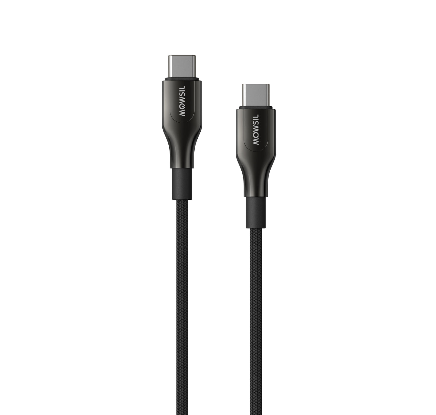 Mowsil USB-C to USB-C PD Fast Charging Cable 100W Type-C Cable, 480Mbps Data Transfer, Zinc Alloy, Nylon Braided for USB-C Phones, Tablets, Laptops
