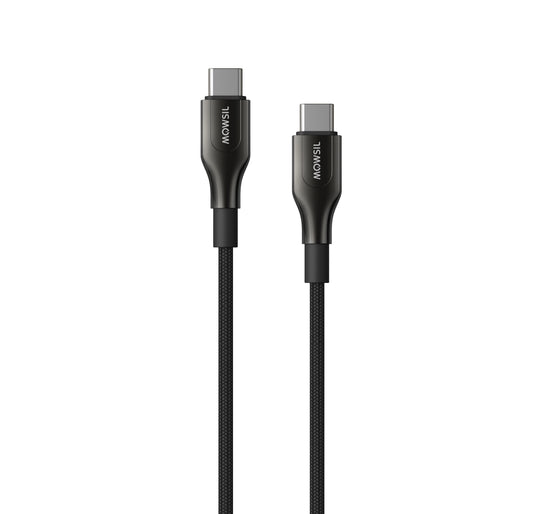 Mowsil USB-C to USB-C PD Fast Charging Cable 100W Type-C Cable, 480Mbps Data Transfer, Zinc Alloy, Nylon Braided for USB-C Phones, Tablets, Laptops