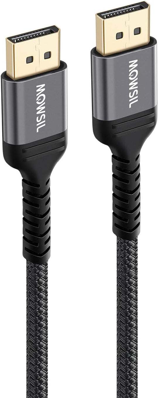 Mowsil 4K DisplayPort Cable DP 1.2 | 4K@60Hz 2K@165Hz Gold-Plated Braided High-Speed Cable for PC & Gaming Monitor