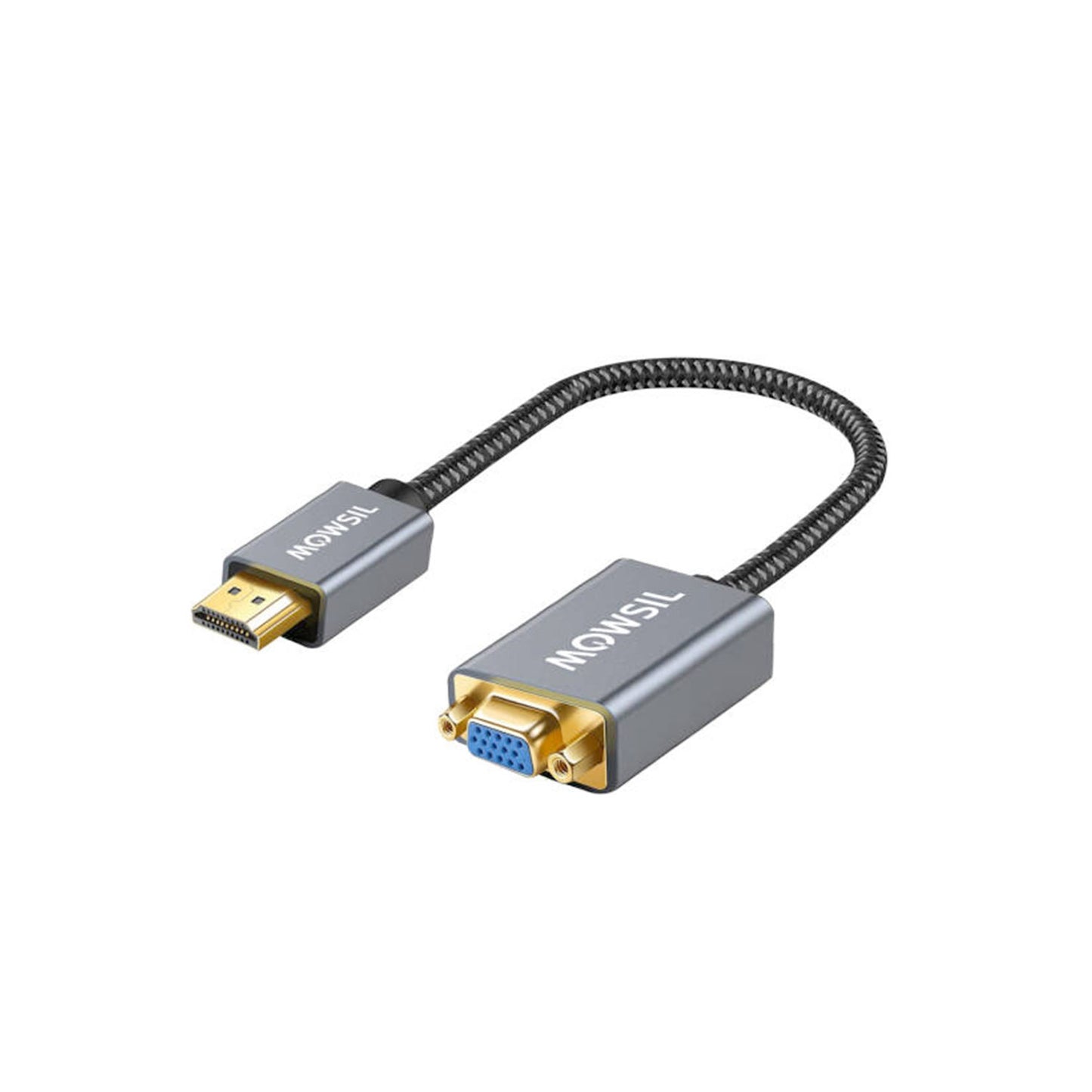 Mowsil HDMI to VGA Adapter | 1080p Full HD Plug & Play Converter for PC, Laptop, Projector & Monitor