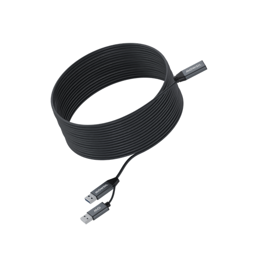 كابل تمديد Mowsil USB 3.0 مع طاقة — coiled cable 3D view
