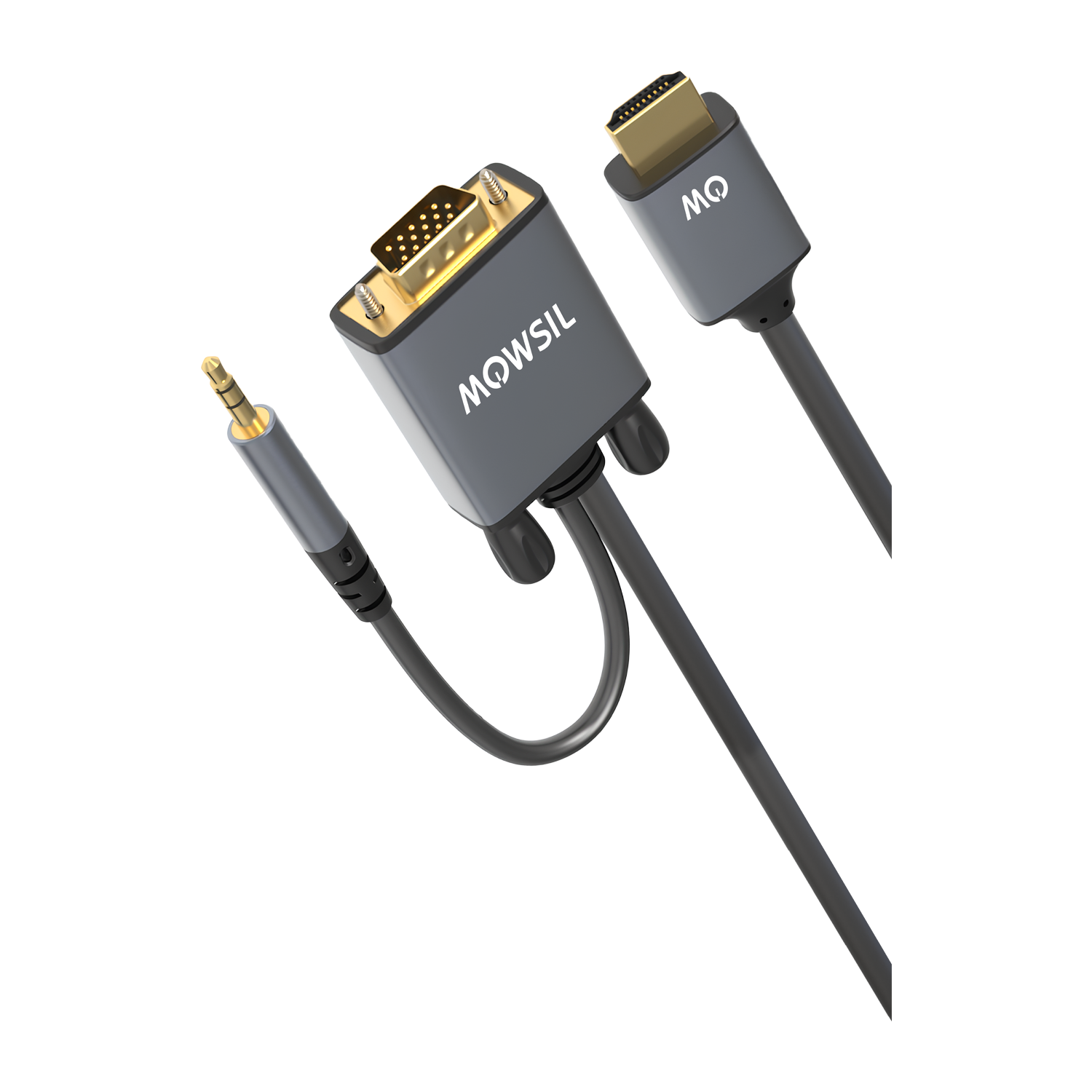 Mowsil VGA to HDMI Cable 2Mtr with Audio